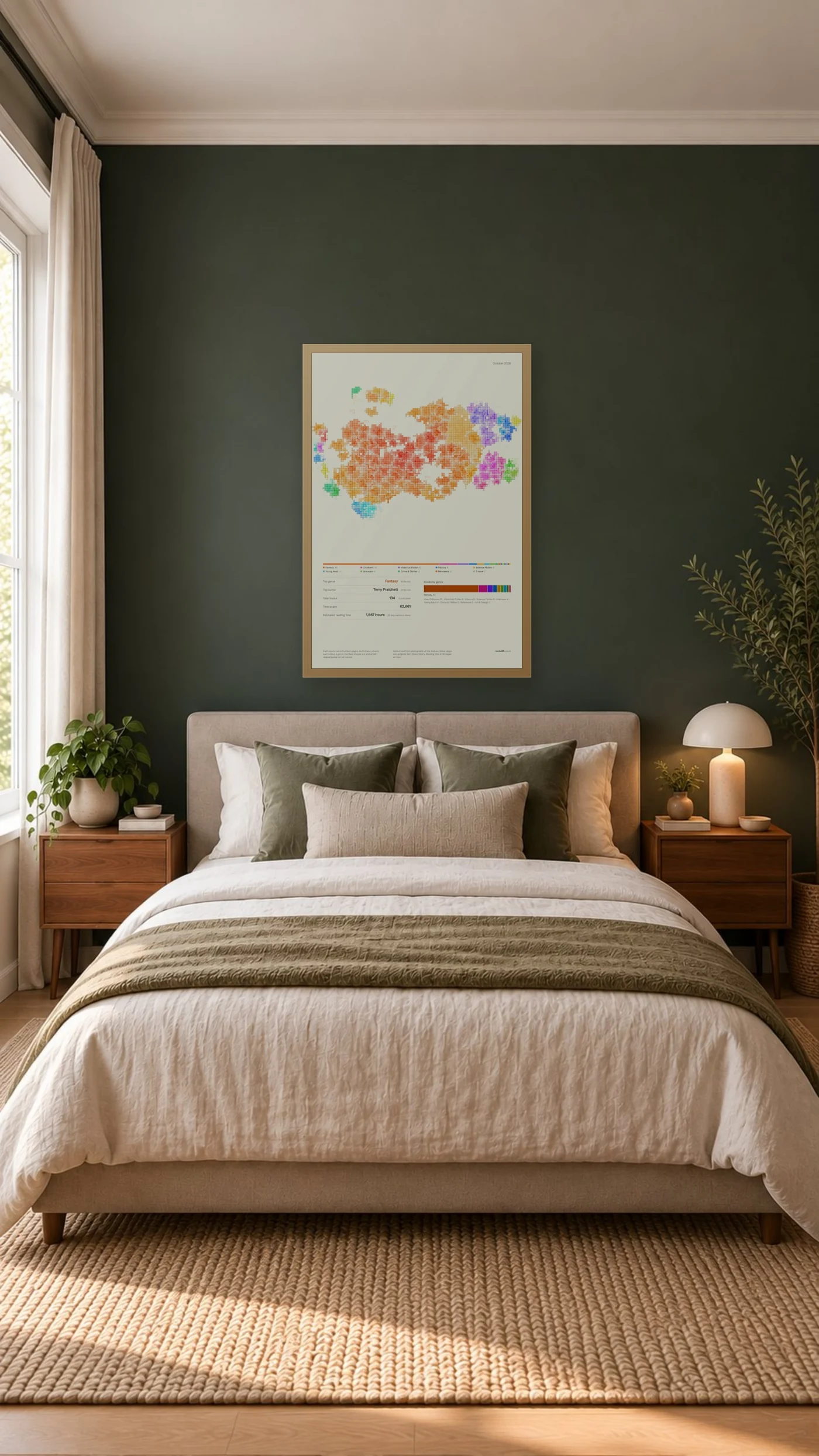 Illustration, to show scale: a print in a bedroom.